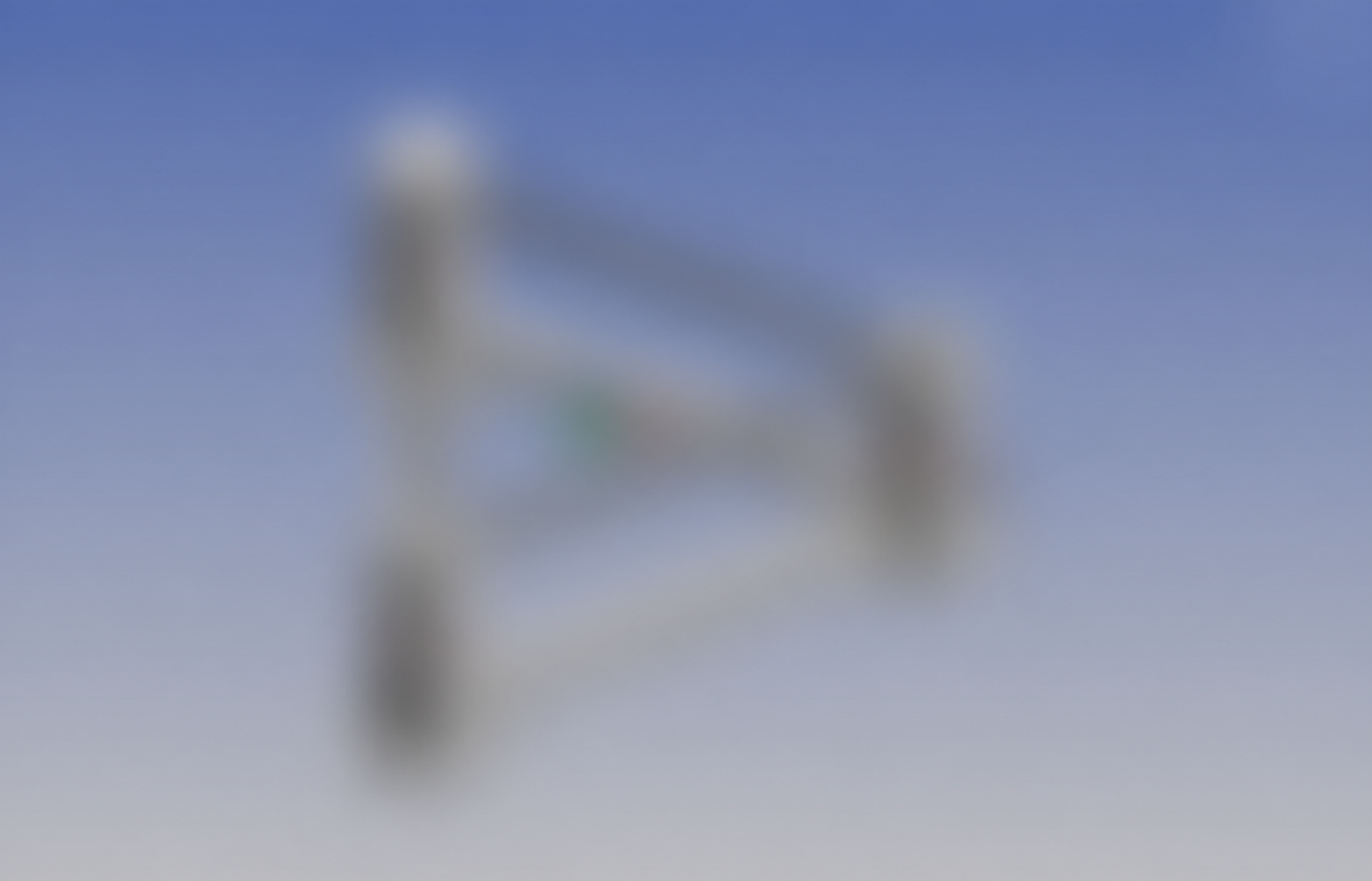Blurred confidential floating wind turbine simulation model